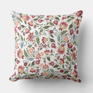 Coussin Conception complète de couleur botanique vintage