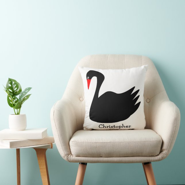 Coussin Conception Cygne Noir Personnalisé (Chaise)