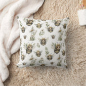 Coussin Conception d'abeille à l'aquarelle mignonne | Abei (Couverture)