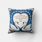 Coussin Conception d'arche de mariage amour cygne diamant  (Verso)