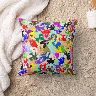 Coussin Conception d'art abstrait coloré