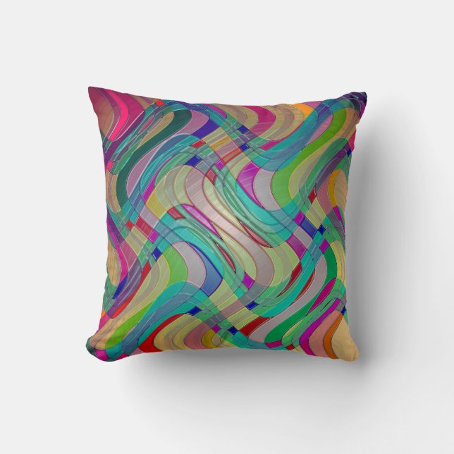 Coussin Conception d'art abstrait coloré amusant (Recto)