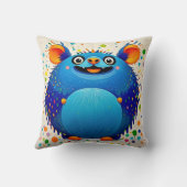 Coussin Conception d'art animal abstrait expressif coloré (Verso)