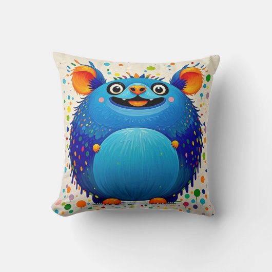 Coussin Conception d'art animal abstrait expressif coloré (Recto)