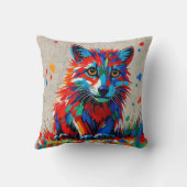 Coussin Conception d'art animal abstrait expressif de chio (Verso)