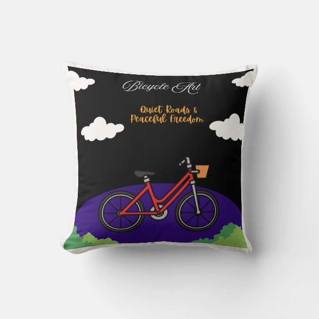Coussin Conception d'art de vélo minimaliste (Recto)