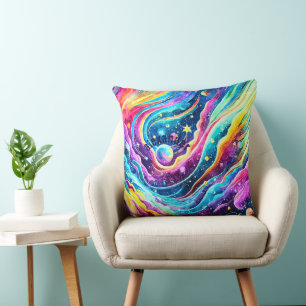 COUSSIN CONCEPTION D'ART SPATIAL MODERNE ET COLORÉE