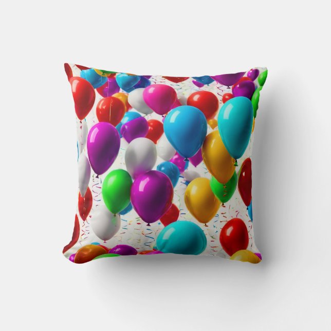 Coussin Conception de ballons de fête coloré (Recto)