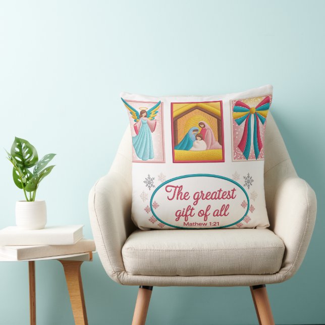 Coussin Conception de broderie machine de Noël – Ange,  (Chaise)