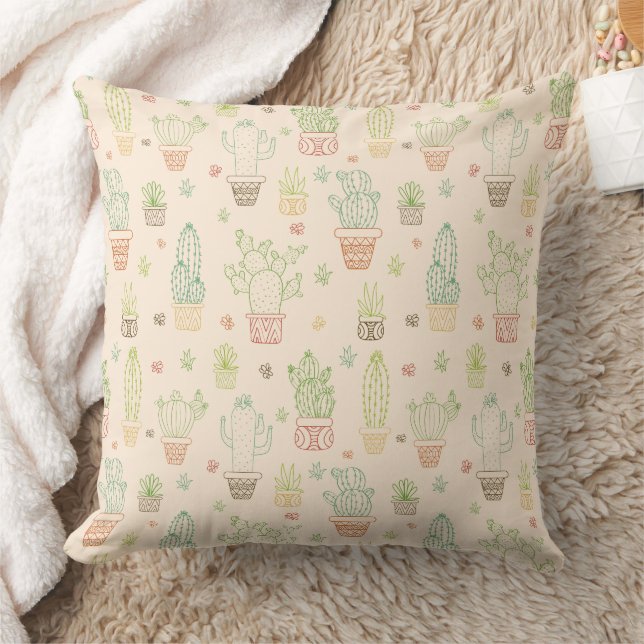 Coussin Conception de cactus et de succulents du désert (Couverture)