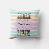 Coussin Conception de cadre de nom de chat mignon fou sur (Verso)