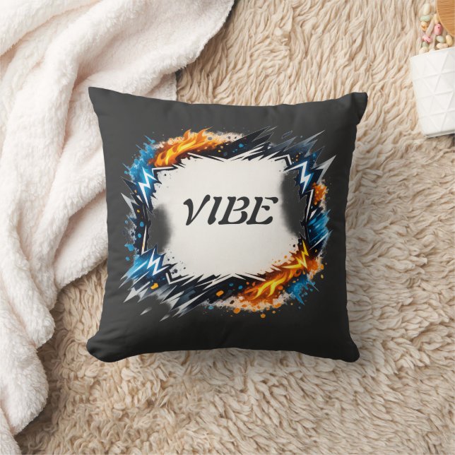 Coussin Conception de cadre d'énergie modifiable – Texte p (Couverture)