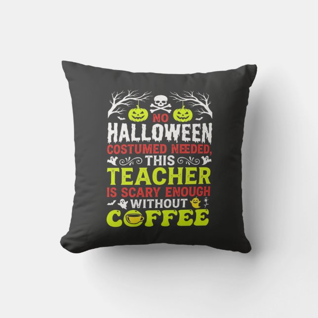 Coussin Conception de café assez effrayant pour Halloween  (Recto)