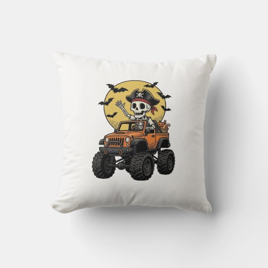 Coussin Conception de camion monstre squelette pirate Hall (Recto)