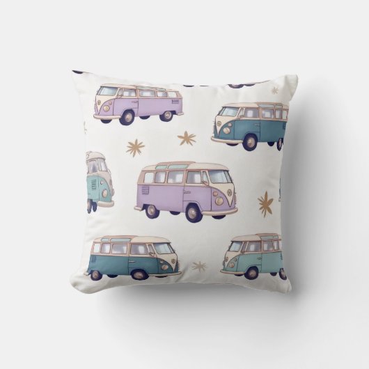 Coussin Conception de camping-car à l'aquarelle (Recto)