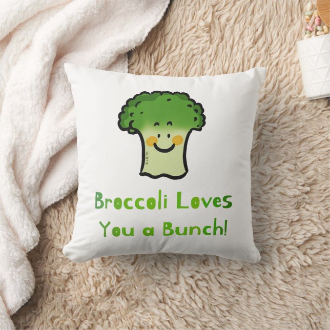 Coussin Conception de caricature de jeu de brocoli Cute (Couverture)
