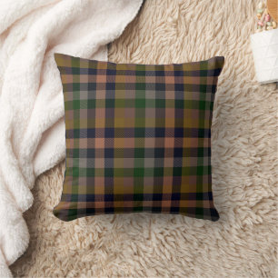 Coussin Conception de carreaux Gingham de terre sombre