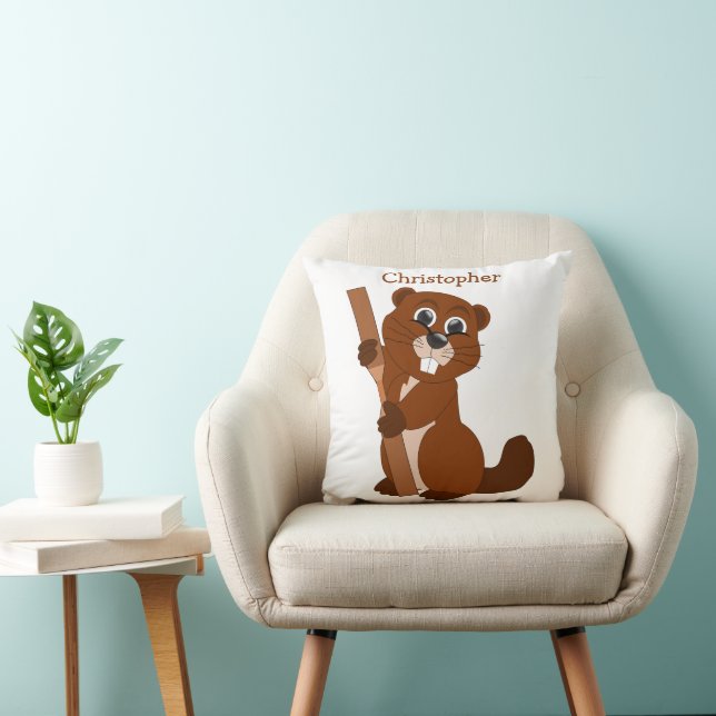 Coussin Conception de castor personnalisée (Chaise)