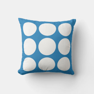 Coussin Conception de cercle abstrait bleu pastel royal et
