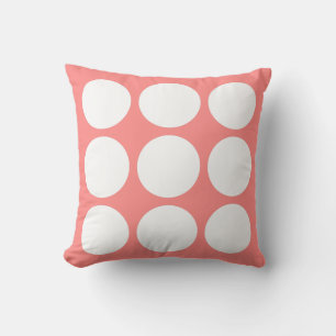 Coussin Conception de cercle abstrait Rose Pastel & Blanc