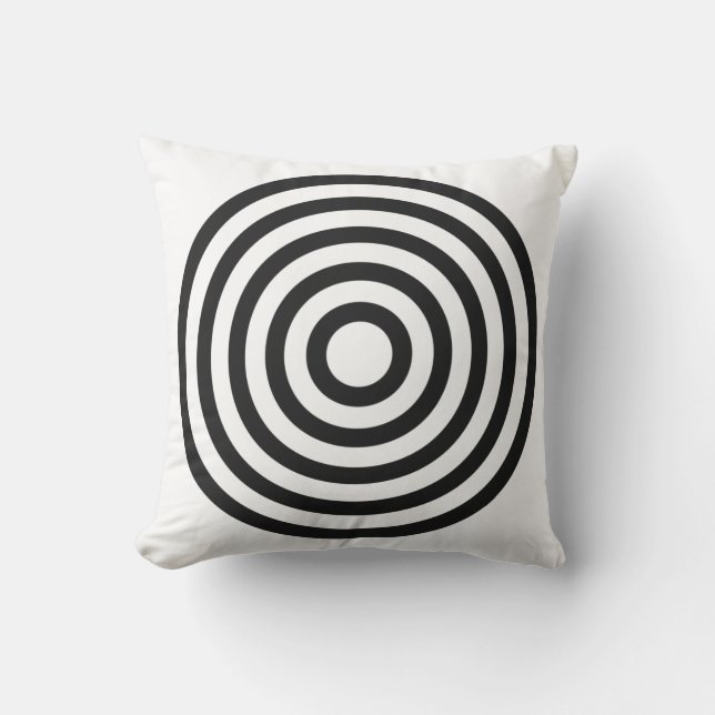 Coussin Conception de cercles concentriques pastel blanc e (Recto)