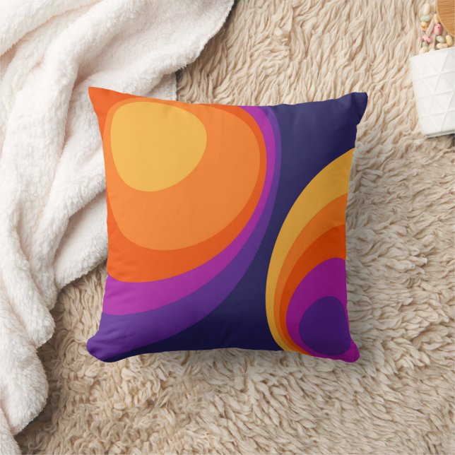 Coussin Conception de cercles rétro colorés (Couverture)