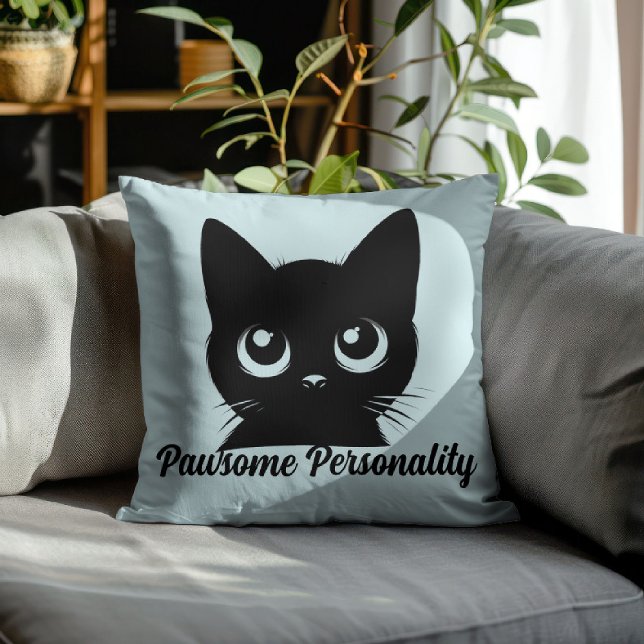 Coussin Conception de chat à la personnalité géniale (Créateur téléchargé)