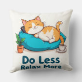 Coussin Conception de chat allongé avec légende (Verso)