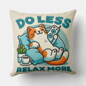 Coussin Conception de chat allongé avec légende promouvant (Verso)