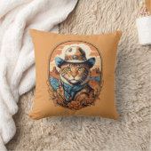Coussin Conception de chat cowboy vintage (Couverture)