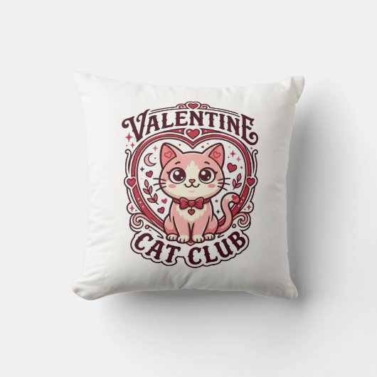 Coussin Conception de chat drôle de la Saint-Valentin - Ch (Recto)