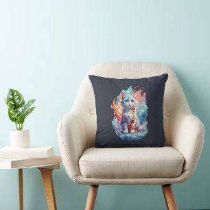 Coussin Conception de chat en cristal mignon Imaginaire