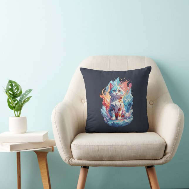 Coussin Conception de chat en cristal mignon Imaginaire (Chaise)