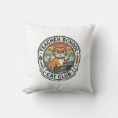 Coussin Conception de chat mignon de professeur d'école - (Recto)