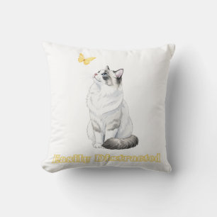 Coussin Conception de chat mignon et papillon facilement d