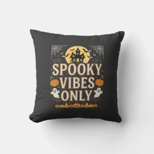 Coussin Conception de château fantôme Halloween Vibes Somb