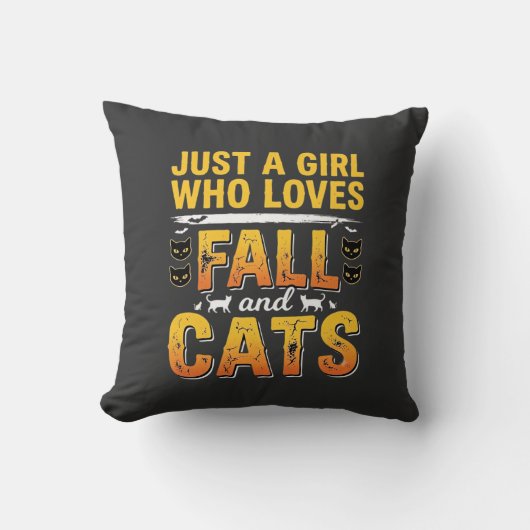 Coussin Conception de chats fille d'automne Halloween_1 (Recto)