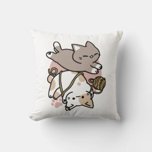 Coussin Conception de chats mignons et joueurs – Art de pa