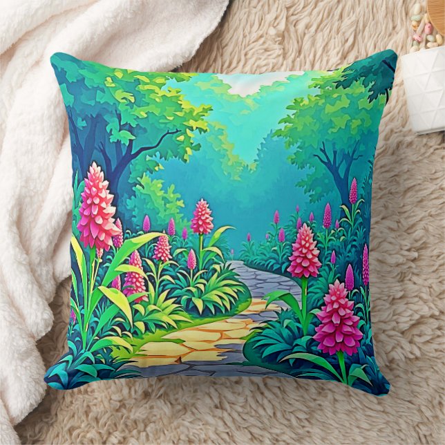 Coussin Conception de chemin de jardin magique (Couverture)
