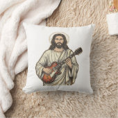 Coussin Conception de chemise à gravure de guitariste sacr (Couverture)