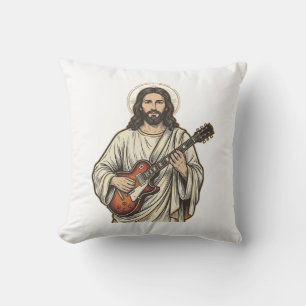 Coussin Conception de chemise à gravure de guitariste sacr
