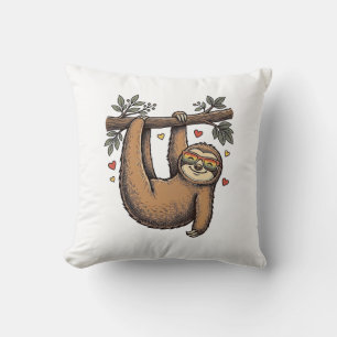 Coussin Conception de chemise arc-en-ciel de cœur de pares