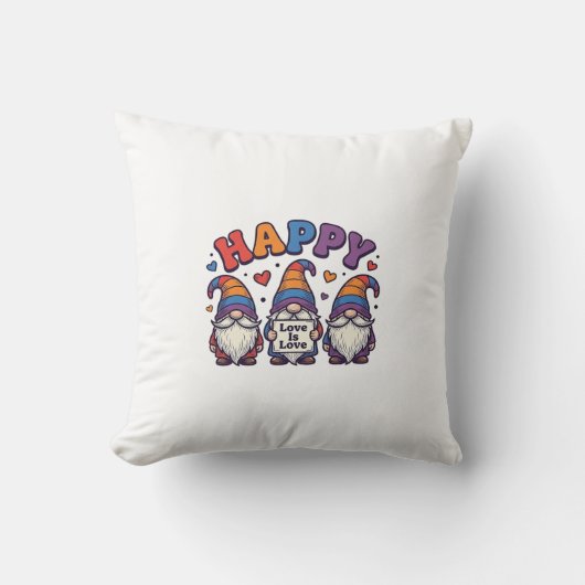Coussin Conception de chemise arc-en-ciel Gnome du mois de (Recto)