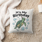 Coussin Conception de chemise d'anniversaire de tortue mar (Couverture)