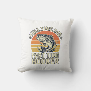 Coussin Conception de chemise de bass vintage papa pêche d
