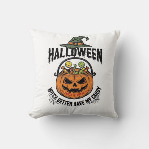 Coussin Conception de chemise de citrouille de bonbon de s