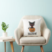 Coussin Conception de chemise de citrouille de chat noir H (Chaise)