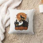 Coussin Conception de chemise de citrouille de lune de lou (Couverture)
