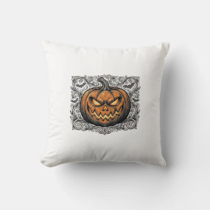 Coussin Conception de chemise de citrouille Halloween Grav