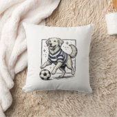 Coussin Conception de chemise de gravure de chien de footb (Couverture)